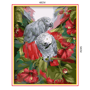DIY Painting by number kit | Parrots