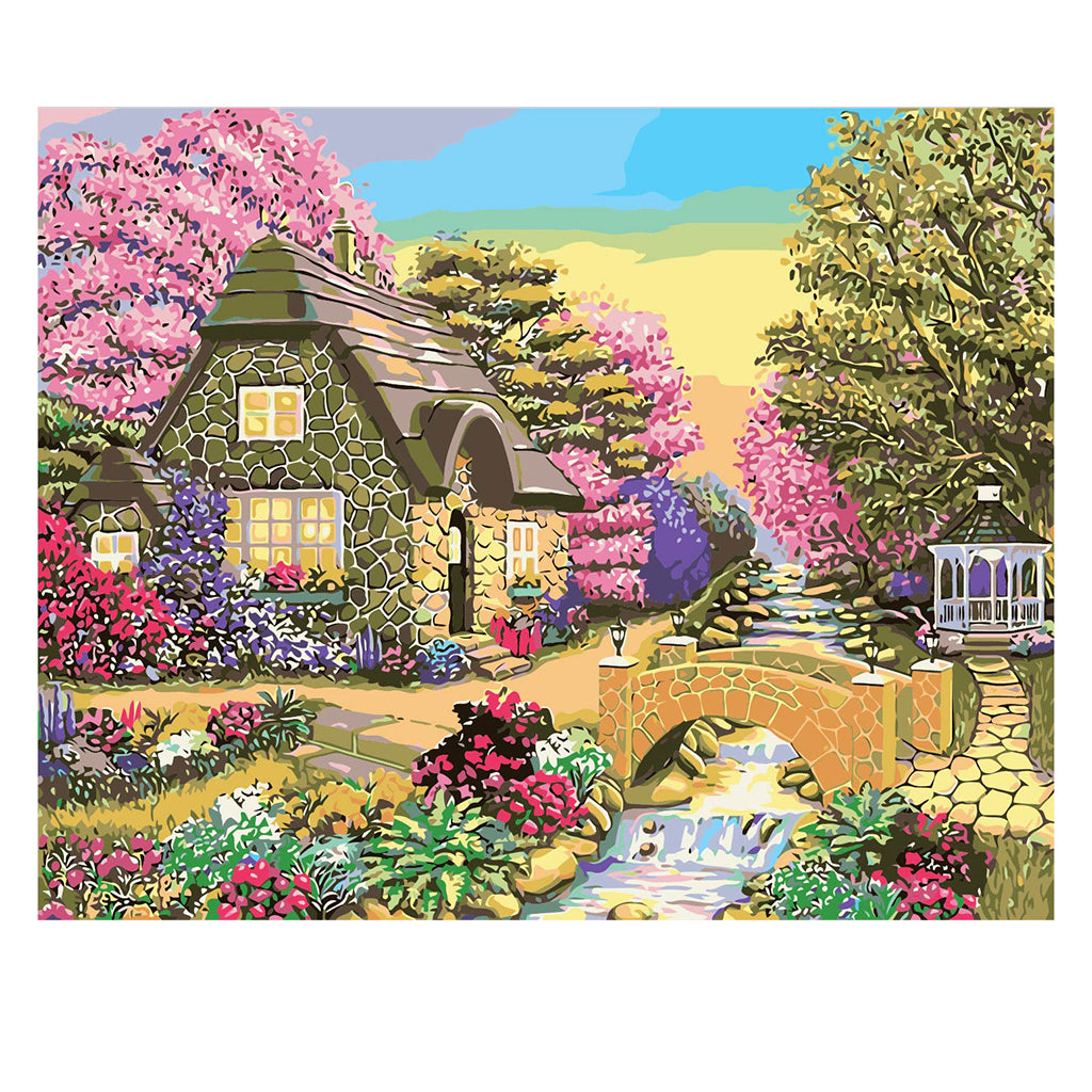 DIY Painting by number kit | Beautiful environment of the cottage