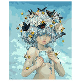 DIY Painting by number kit | Insects healing girl