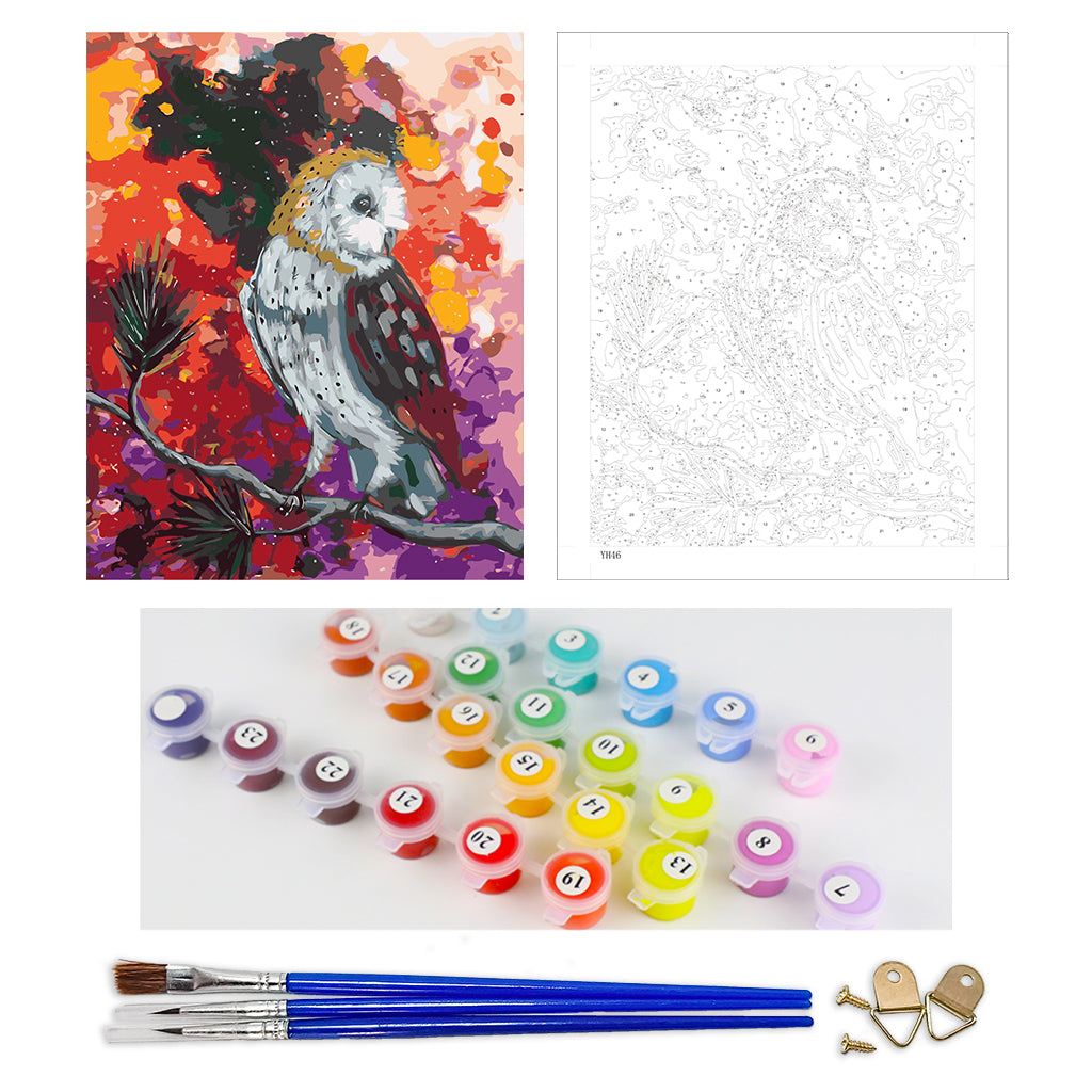 DIY Painting by number kit | Animal owl