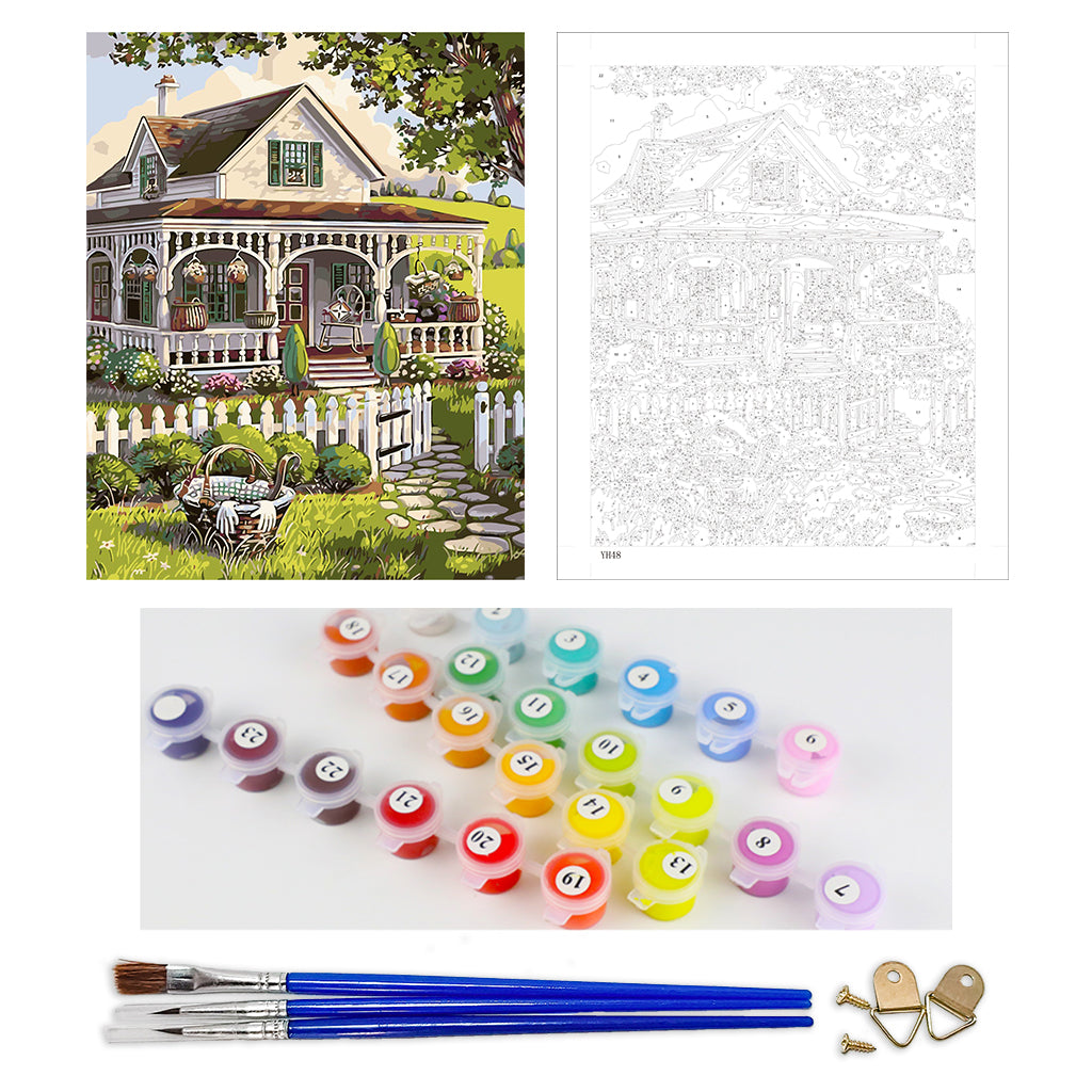 DIY Painting by number kit | Mountain villa