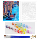 DIY Painting by number kit | Boat on the river in venice
