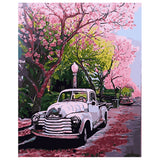 DIY Painting by number kit | Retro car under the cherry tree