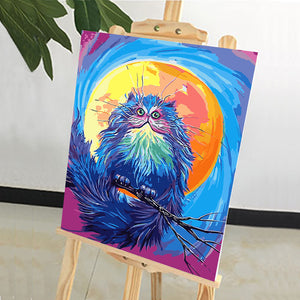 DIY Painting by number kit | Nighthawk under the big moon