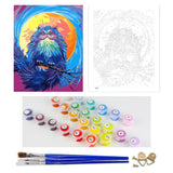 DIY Painting by number kit | Nighthawk under the big moon