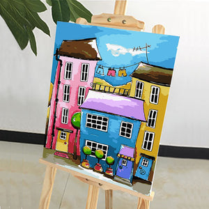 DIY Painting by number kit | Cartoon house