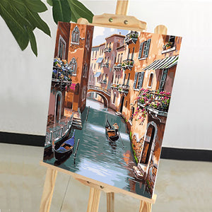 DIY Painting by number kit | Beautiful view of the river in Venice
