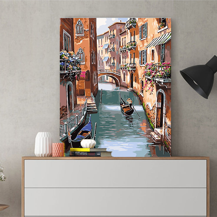 DIY Painting by number kit | Beautiful view of the river in Venice