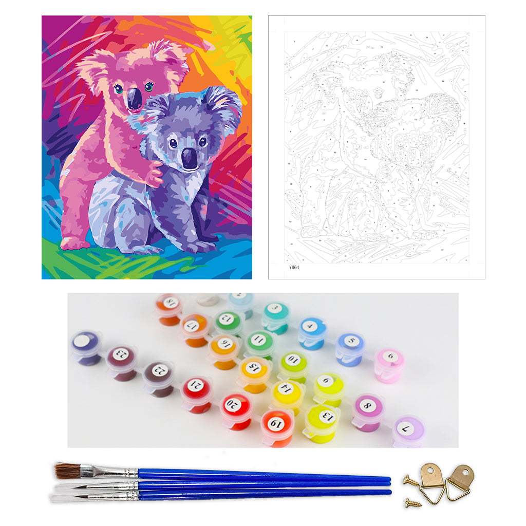 DIY Painting by number kit | Cute koalas
