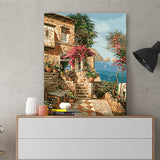 DIY Painting by number kit | Beautiful house by the sea