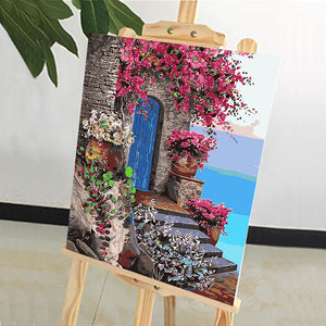 DIY Painting by number kit | Beautiful house by the Aegean Sea