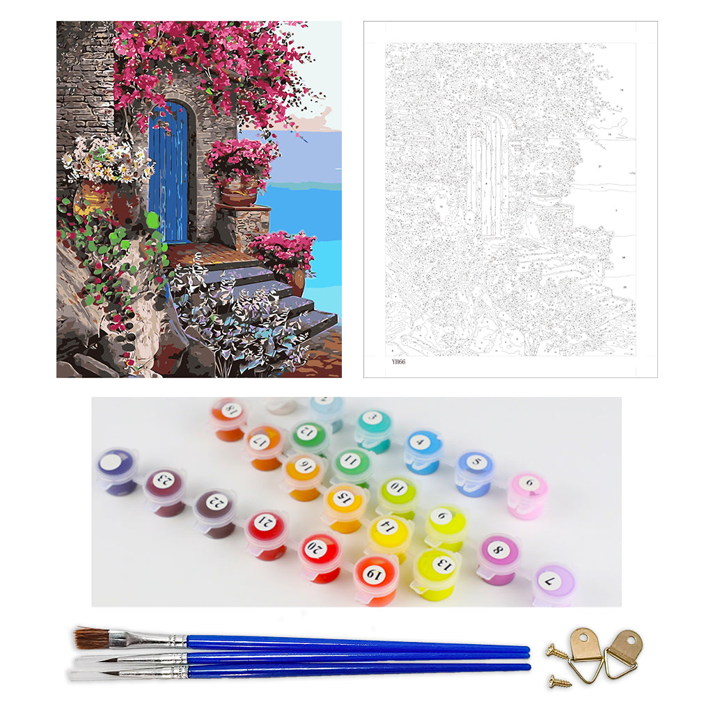 DIY Painting by number kit | Beautiful house by the Aegean Sea