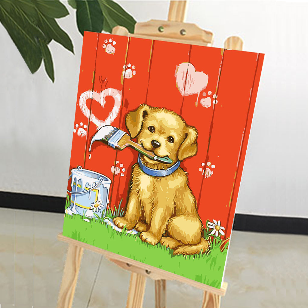 DIY Painting by number kit | Dog painting