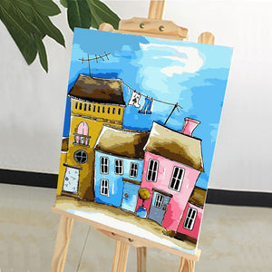 DIY Painting by number kit | Cartoon house
