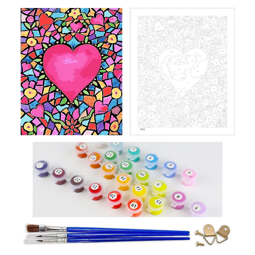 DIY Painting by number kit | Big heart