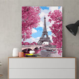 DIY Painting by number kit | The pink beauty of the Eiffel Tower