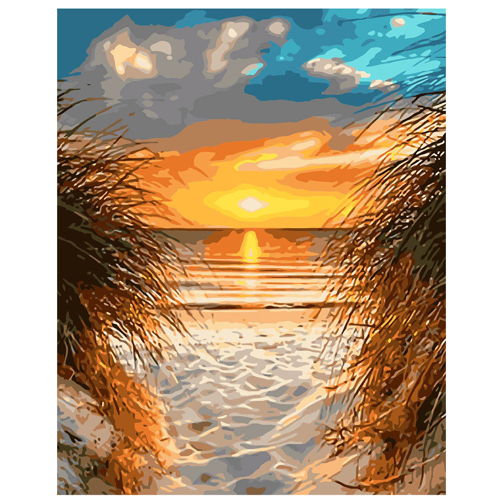 DIY Painting by number kit | Beach under sunset