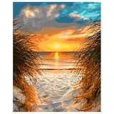 DIY Painting by number kit | Beach under sunset