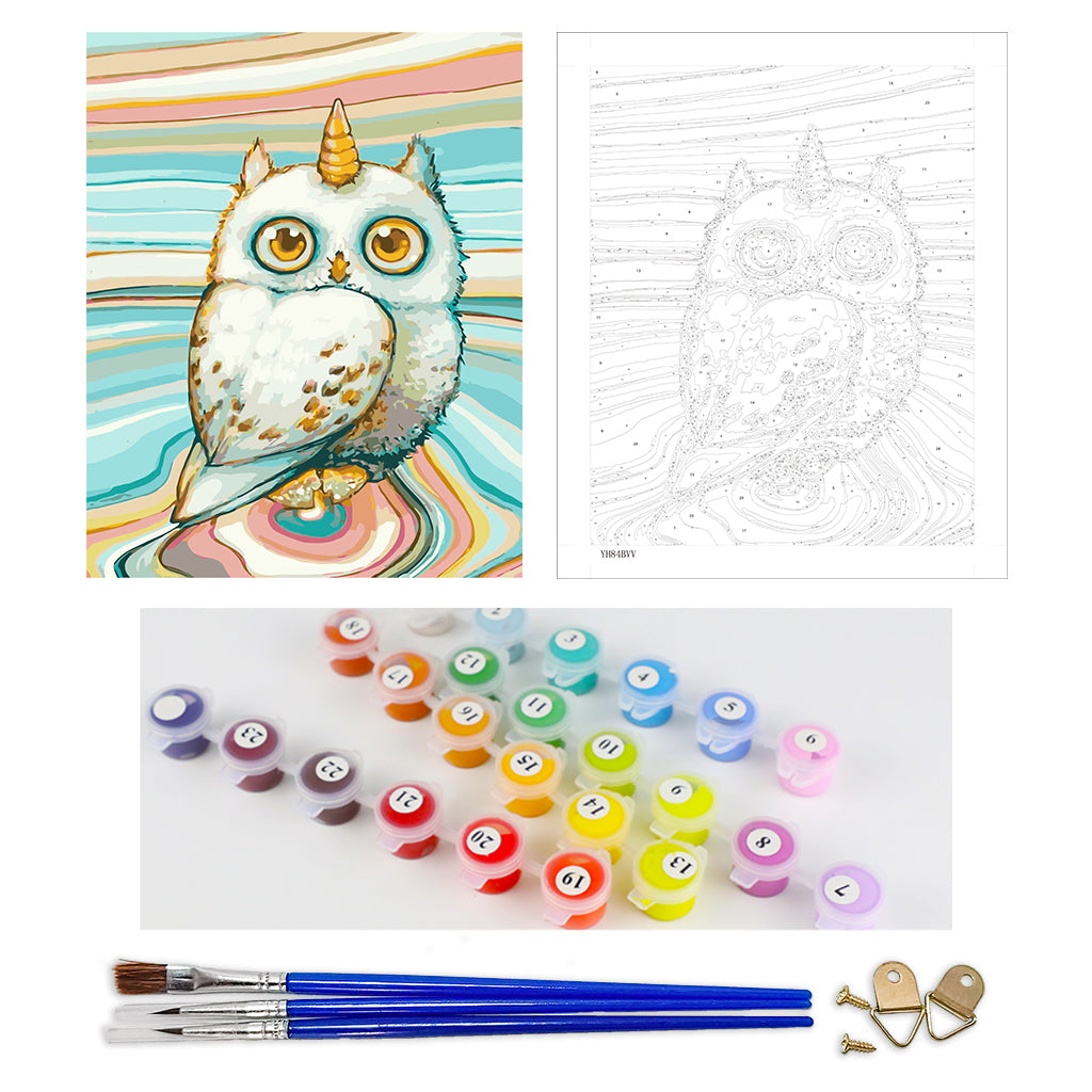 DIY Painting by number kit | Cute owl