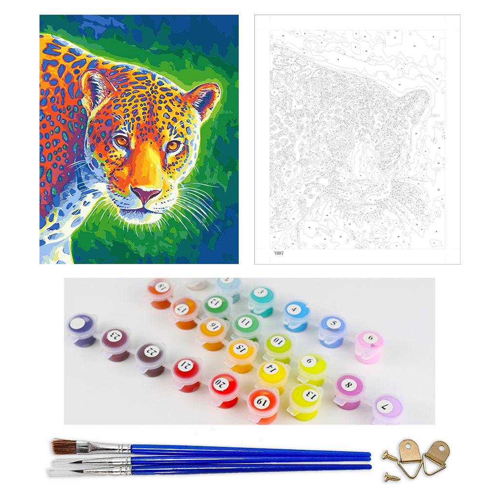 DIY Painting by number kit | African leopard