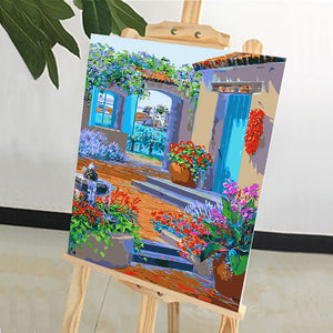 DIY Painting by number kit | Beautiful view of the Aegean Sea
