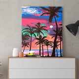 DIY Painting by number kit | Coconut trees by the sea