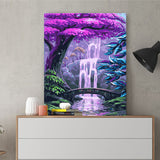 DIY Painting by number kit | Waterfall and big tree