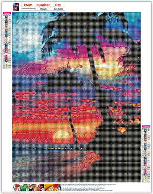 Full Diamond Painting kit - Colorful ocean sunset