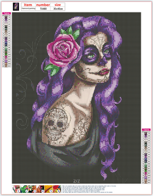 Full Diamond Painting kit - Beautiful skull girl