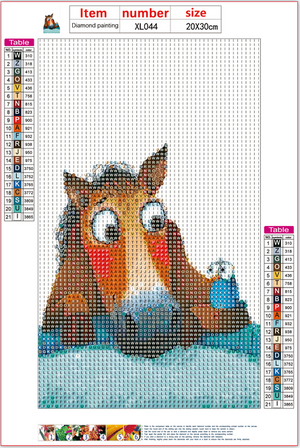 Full Diamond Painting kit - Horse and bird