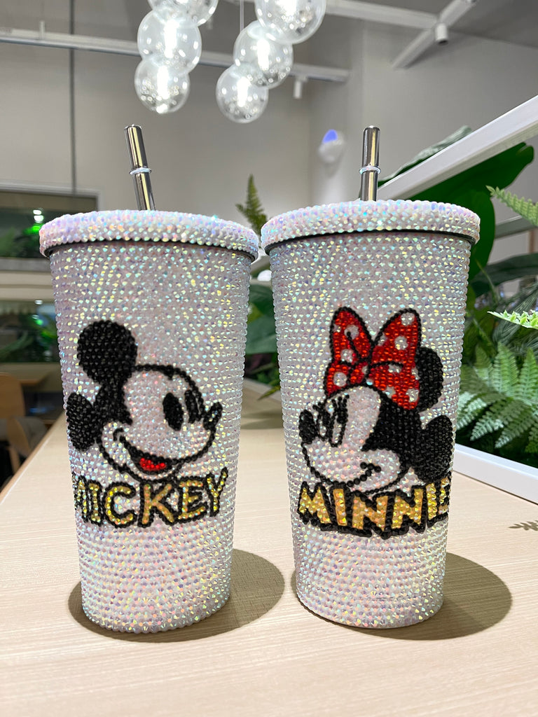 DIY Large capacity straw cup  (with glue tools)- Mickey Minnie