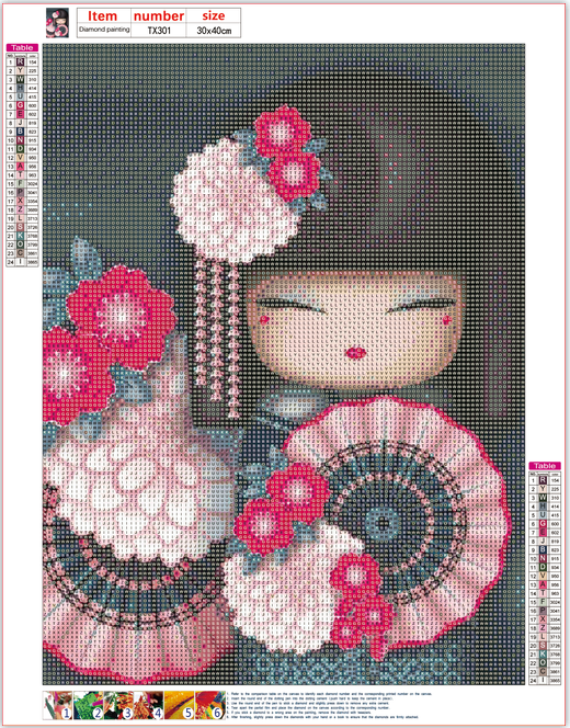Full Diamond Painting kit - Japanese Muppet Girl