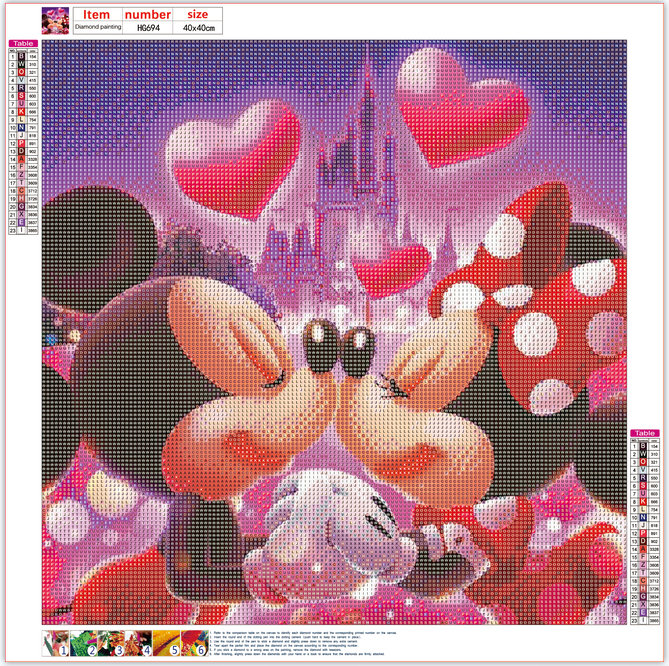 Full Diamond Painting kit - Mickey and Minnie