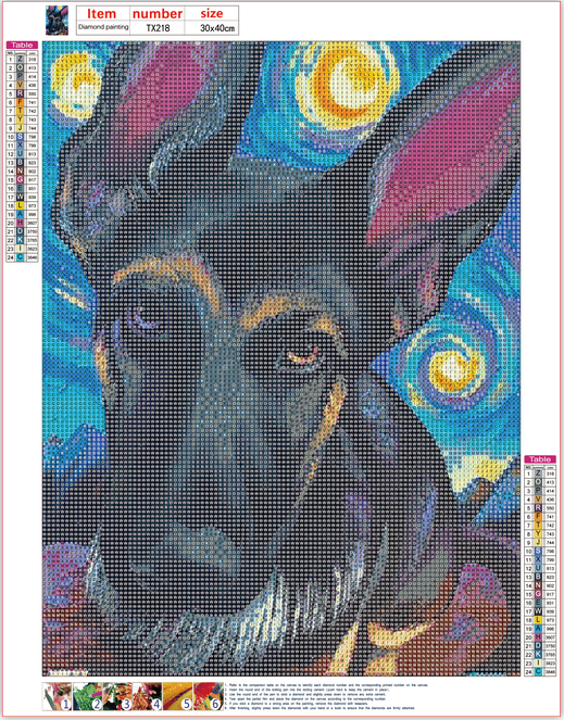 Full Diamond Painting kit - Black dog