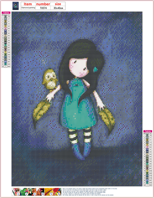 Full Diamond Painting kit - Gorjuss girl - The Owl