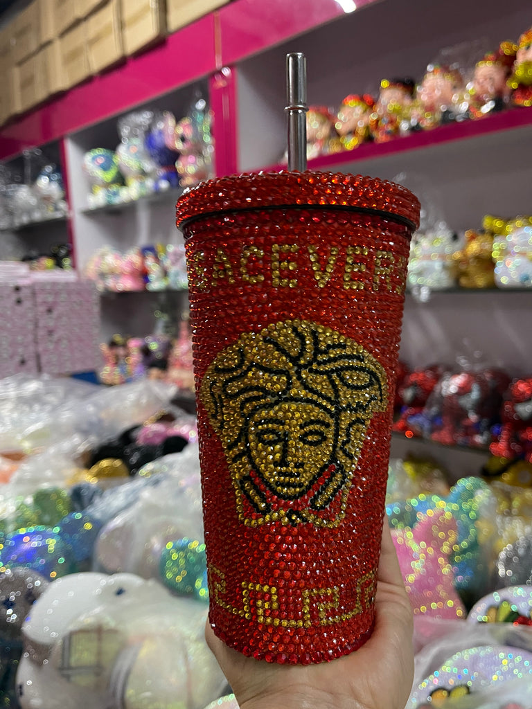 DIY Large capacity straw cup  (with glue tools)- VERSACE