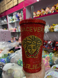 DIY Large capacity straw cup  (with glue tools)- VERSACE
