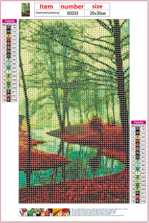 Full Diamond Painting kit - Deep forest river