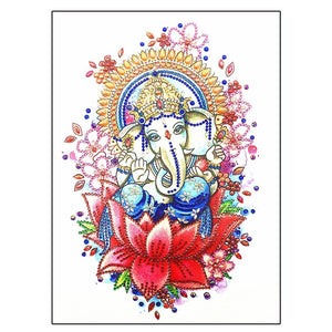 Crystal Rhinestone Diamond Painting Ki - Elephant Trunk Buddha - Hibah-Diamond painting art studio