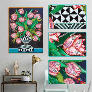Crystal Rhinestone Diamond Painting Ki - Flower - Hibah-Diamond painting art studio