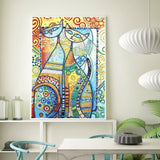 Crystal Rhinestone Diamond Painting Kit - Abstract Animal Cat - Hibah-Diamond painting art studio