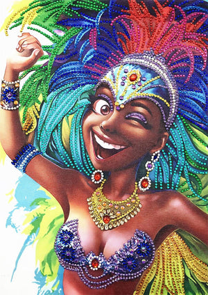 Crystal Rhinestone Diamond Painting Kit - African active girl - Hibah-Diamond painting art studio