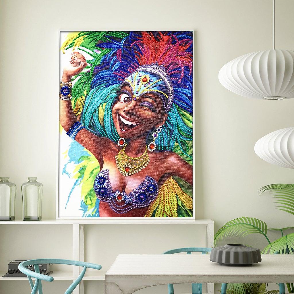 Crystal Rhinestone Diamond Painting Kit - African active girl - Hibah-Diamond painting art studio