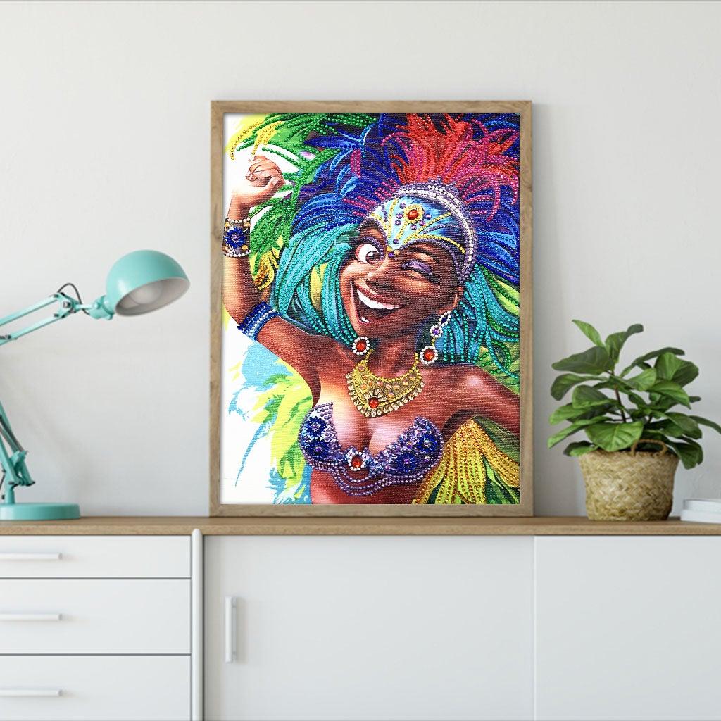 Crystal Rhinestone Diamond Painting Kit - African active girl - Hibah-Diamond painting art studio