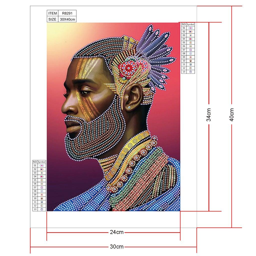 Crystal Rhinestone Diamond Painting Kit - African man - Hibah-Diamond painting art studio