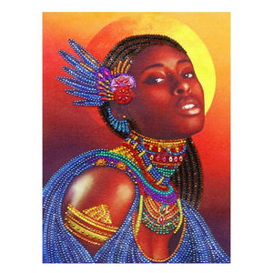 Crystal Rhinestone Diamond Painting Kit - African woman - Hibah-Diamond painting art studio