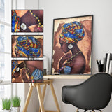 Crystal Rhinestone Diamond Painting Kit - African woman - Hibah-Diamond painting art studio