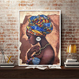 Crystal Rhinestone Diamond Painting Kit - African woman - Hibah-Diamond painting art studio