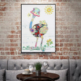 Crystal Rhinestone Diamond Painting Kit - An ostrich - Hibah-Diamond painting art studio