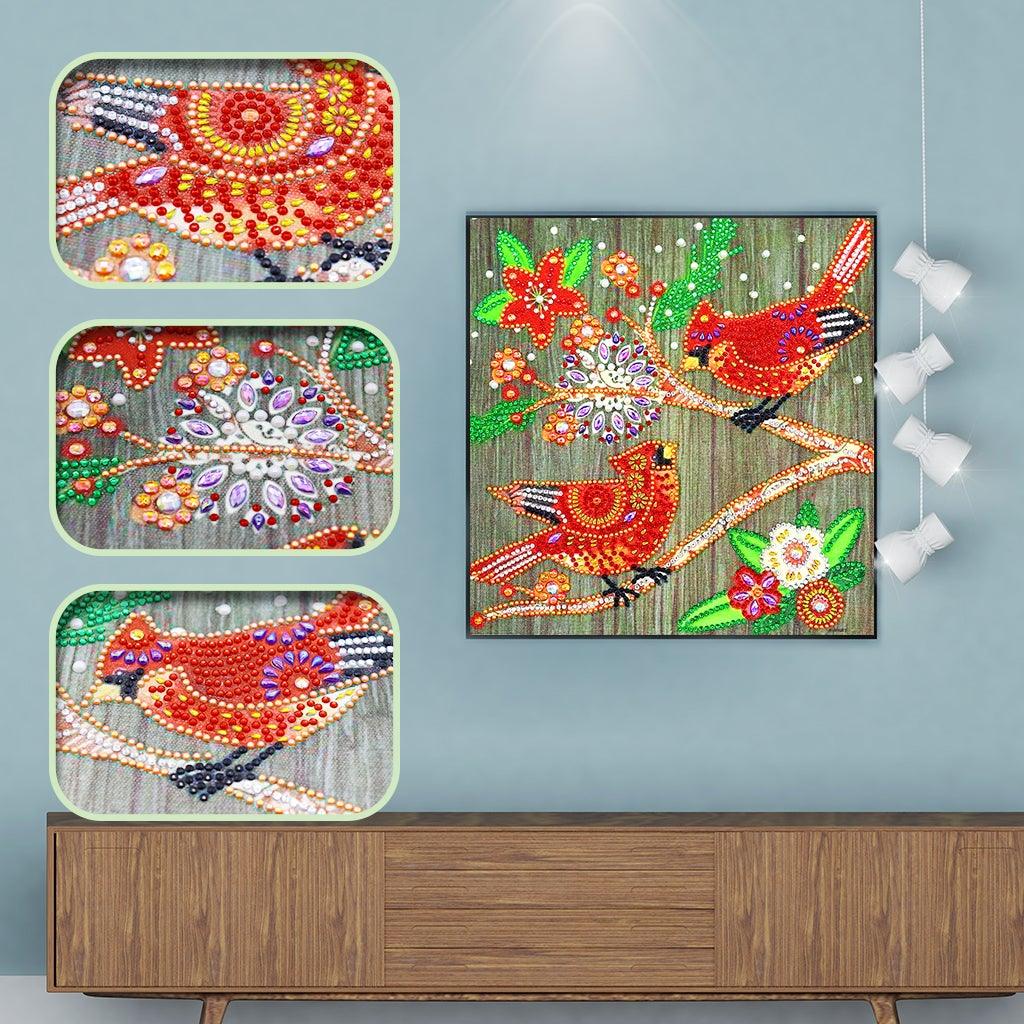 Crystal Rhinestone Diamond Painting Kit - Animal Cardinals - Hibah-Diamond painting art studio